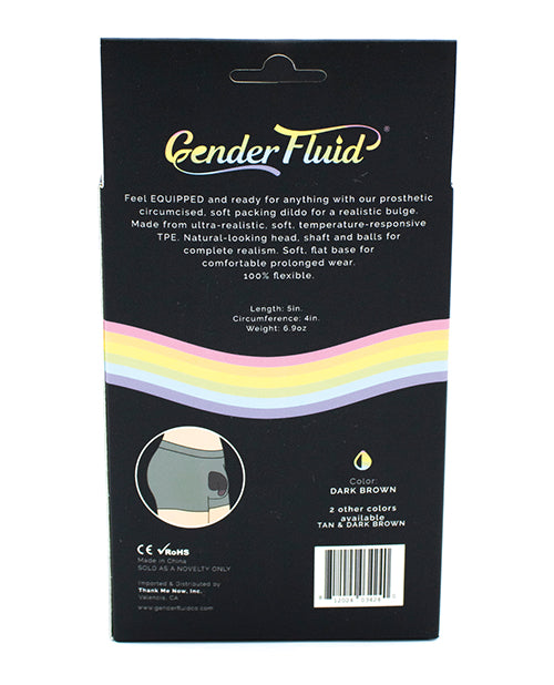 Gender Fluid 5" Equipped Soft Packer - Dark Brown by Gender Fluid
