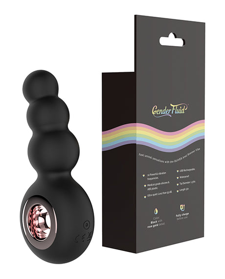 Gender Fluid Quiver Anal Ring Bead Vibe - Black by Gender Fluid