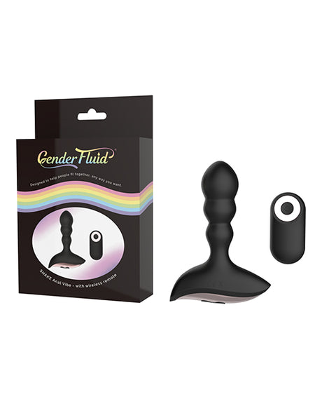 Gender Fluid Shake Anal Vibe w/Remote - Black by Gender Fluid