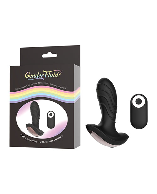 Gender Fluid Buzz Anal Vibe w/Remote - Black by Gender Fluid