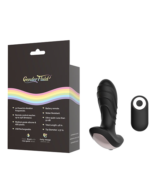 Gender Fluid Buzz Anal Vibe w/Remote - Black by Gender Fluid