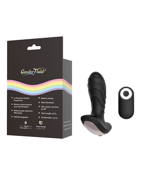 Gender Fluid Buzz Anal Vibe w/Remote - Black by Gender Fluid