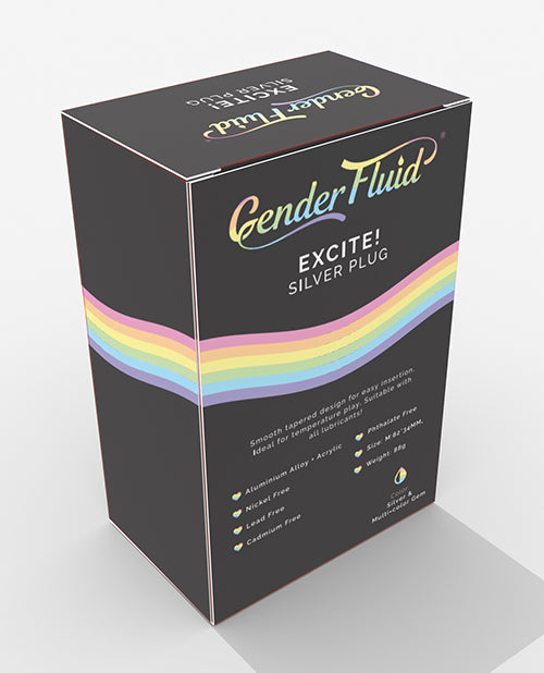 Gender Fluid Excite! Smooth Tapered Anal Plug — Silver