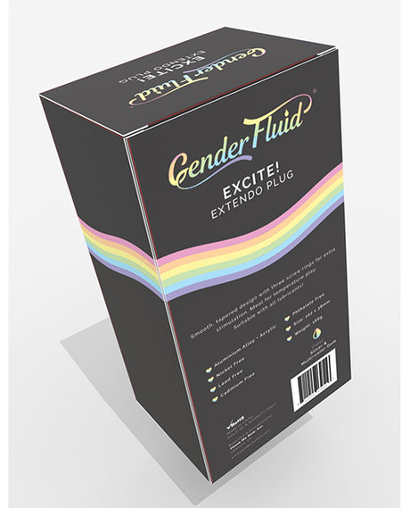 Gender Fluid Excite! Extendo Anal Plug, Tapered — Silver