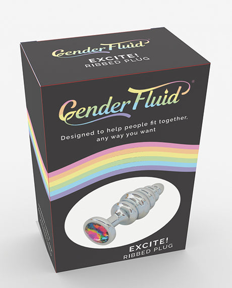 Gender Fluid Excite! Ribbed Plug - Silver by Gender Fluid