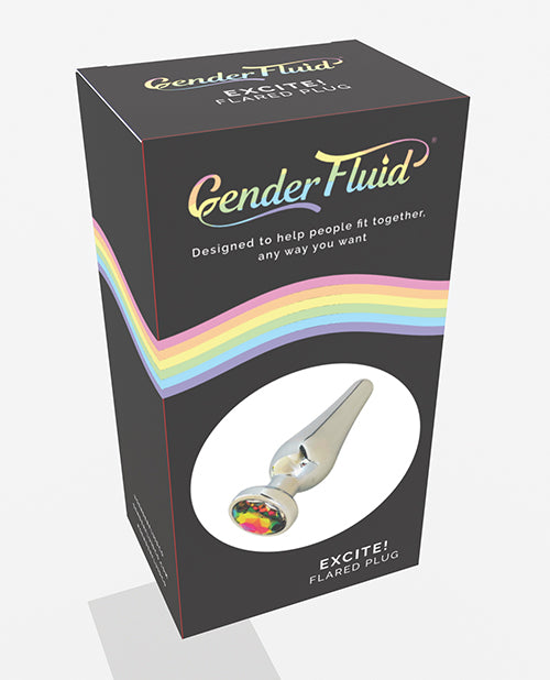 Gender Fluid Excite! Flared Plug - Silver by Gender Fluid