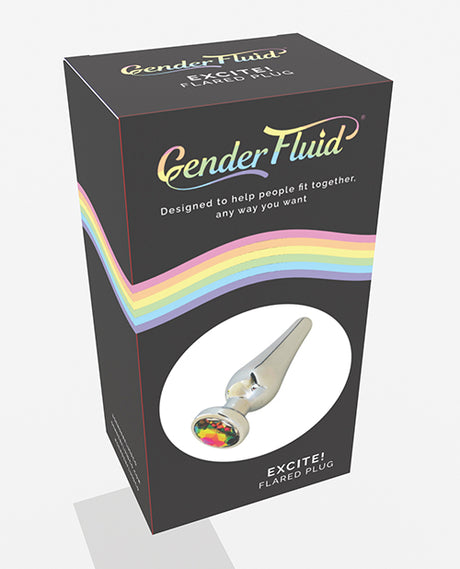 Gender Fluid Excite! Flared Plug - Silver by Gender Fluid