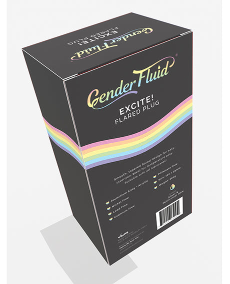 Gender Fluid Excite! Tapered Flared Anal Plug — Silver