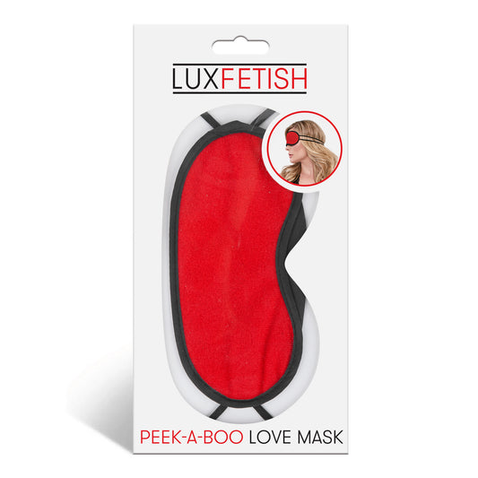 Electric Novelties Peek-a-Boo Love Mask — Red Velvet Blindfold - EL-LF-6012