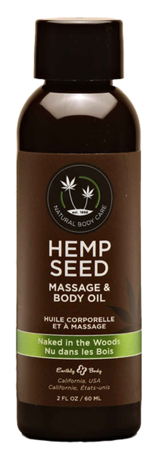 Earthly Body Hemp Seed Massage & Body Oil — Naked in the Woods, 2 fl oz - EB-MAS222