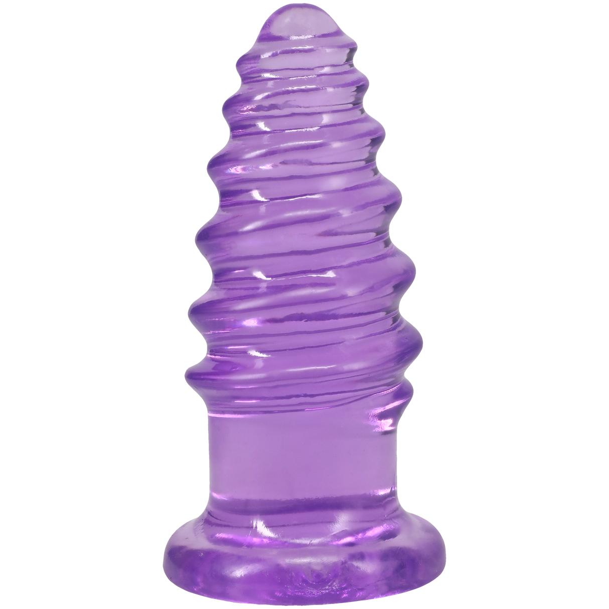 Doc Johnson Crystal Jellies Anal Twist — 6 Inch, Purple - DJ0289-13-CD