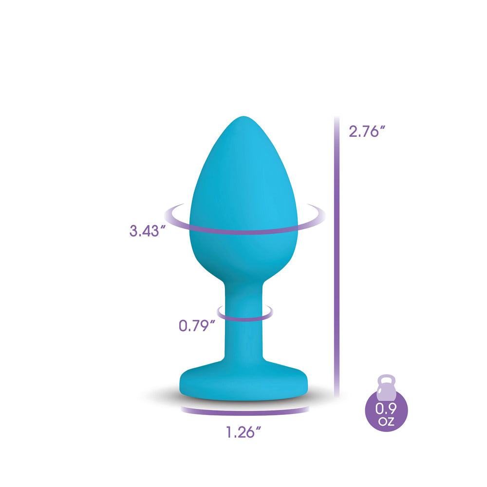Gemma Clear Iridescent Gem Teal Silicone Plug - S