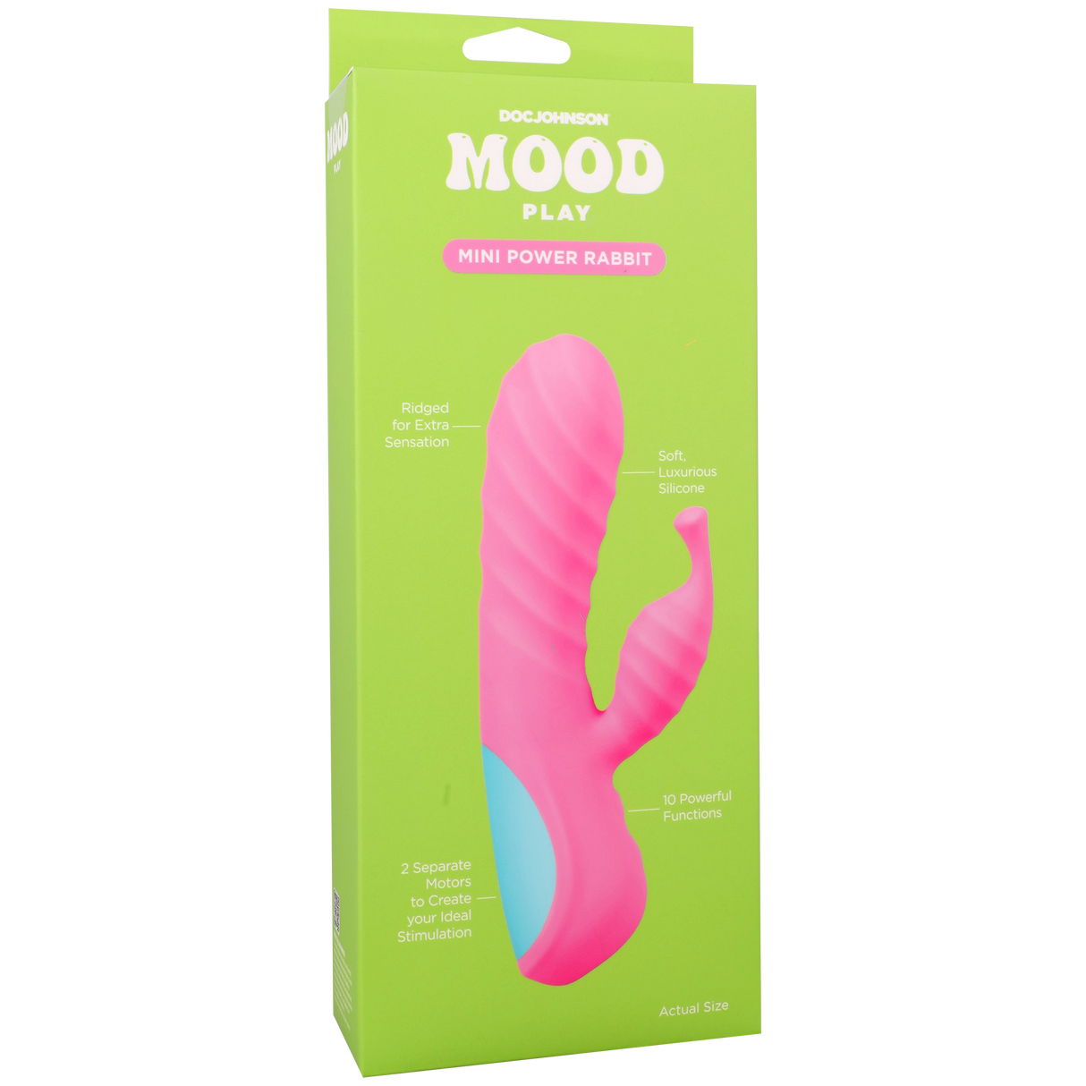 Doc Johnson Mood Play Mini Power Rabbit Vibrator — Pink, 6.5 in - DJ1472-08-BX