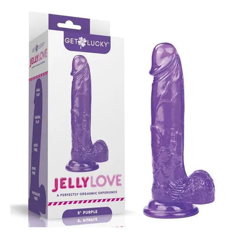 Get Lucky Jelly Love 9" Dildo - Purple