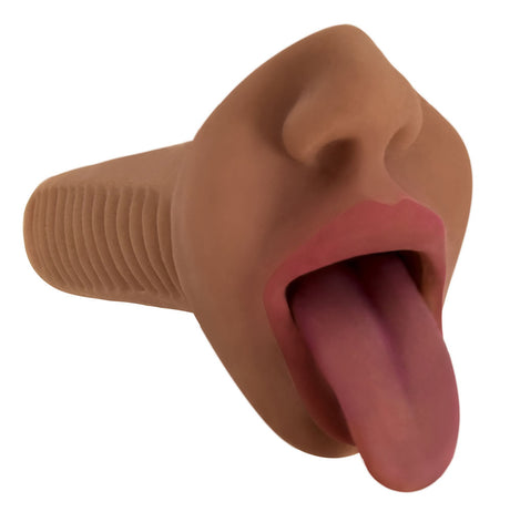 Curve Toys Mistress Mercedes Mouth Sleeve — Chocolate with 10-Function Egg - CN-07-0803-11