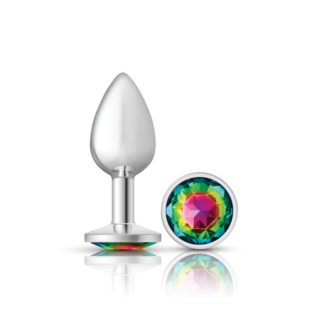 Viben Rainbow Round Gem Metal Anal Plug - Small - VB-CC9117