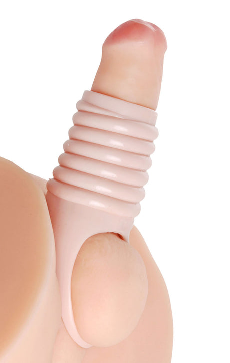 XR Brands Really Ample Ribbed Penis Enhancer Sheath — 5.75 in - SM-AE560