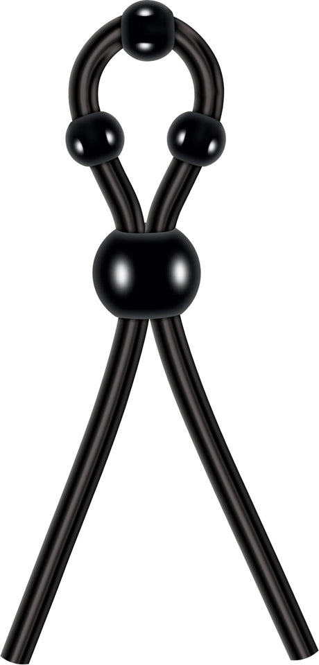 Evolved Novelties Ultimate Silicone Lasso — Black Penis Ring - ZE-CR-3183-2