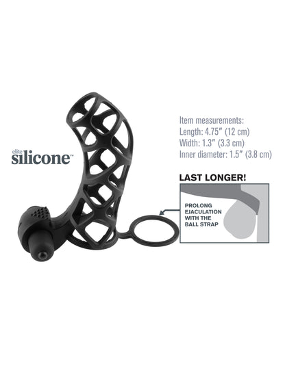 Fantasy X-Tensions Extreme Silicone Power Cage - Black by Pipedream
