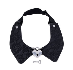 Sportsheets Heartbound Lace Day Collar — Lace-Etched Faux Leather - SS10103