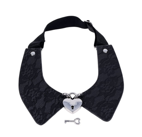 Sportsheets Heartbound Lace Day Collar — Lace-Etched Faux Leather - SS10103