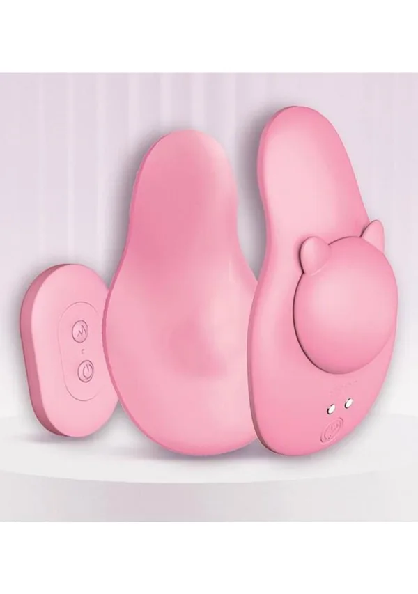 Icon Brands Ultra Panty Vibe Here Kitty Kitty — Pink, 10-Speed Remote - IC4051