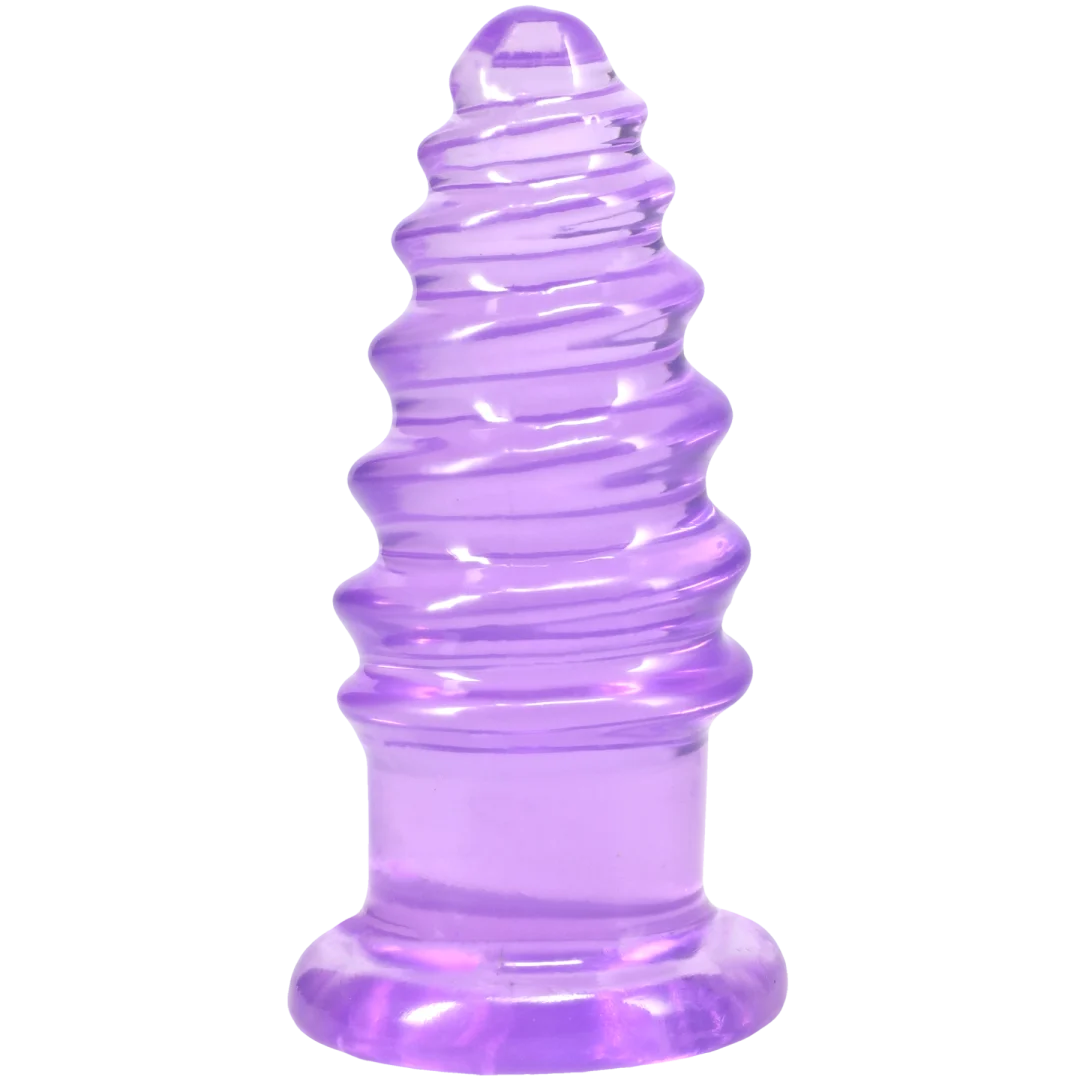 Doc Johnson Crystal Jellies Anal Twist — 5 Inch, Purple - DJ0289-09-CD