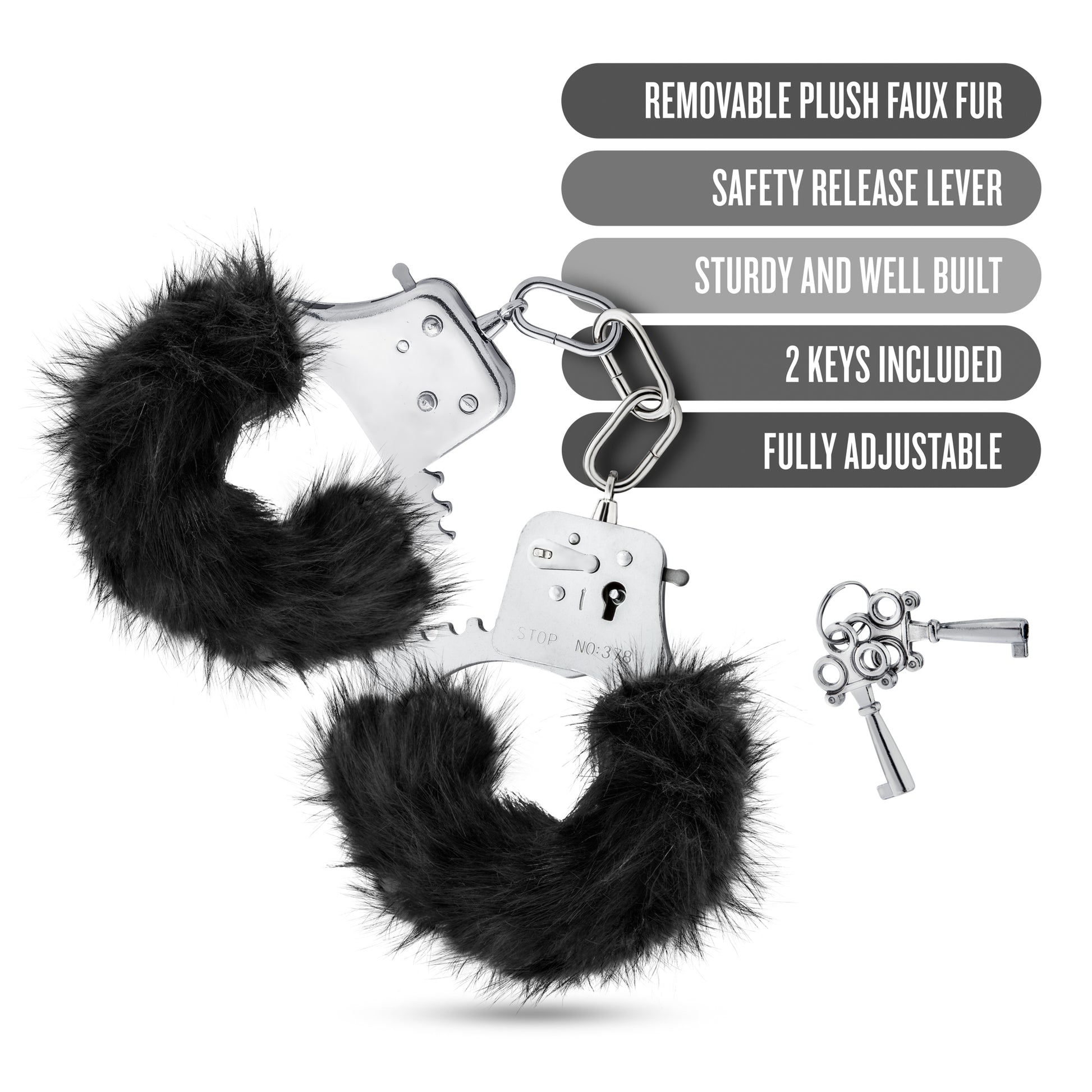 Temptasia - Plush Fur Cuffs - Black by Blush
