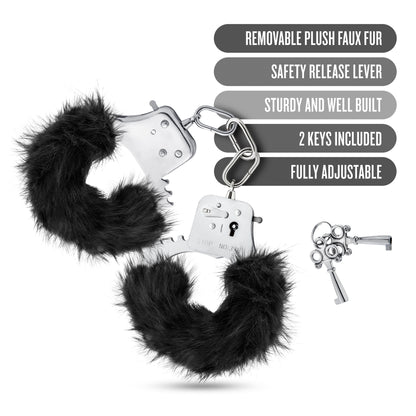 Temptasia - Plush Fur Cuffs - Black by Blush