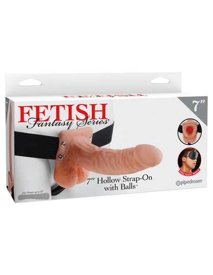 Fetish Fantasy Series 7 Inch Hollow Strap-on With Balls - Flesh by Pipedream