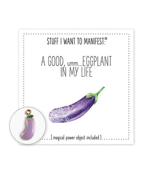 Warm Human A Good Eggplant In My Life Mini Card & Charm by Warm Human