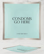 Warm Human Condoms Go Here Glass Trinket Tray by Warm Human