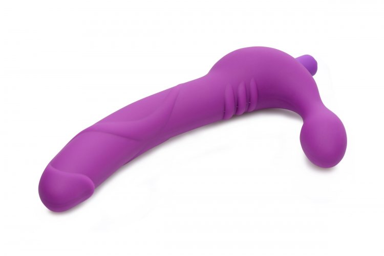 Royal Revolver Vibrating Strapless Strap- on Dildo - Purple by XR Brands