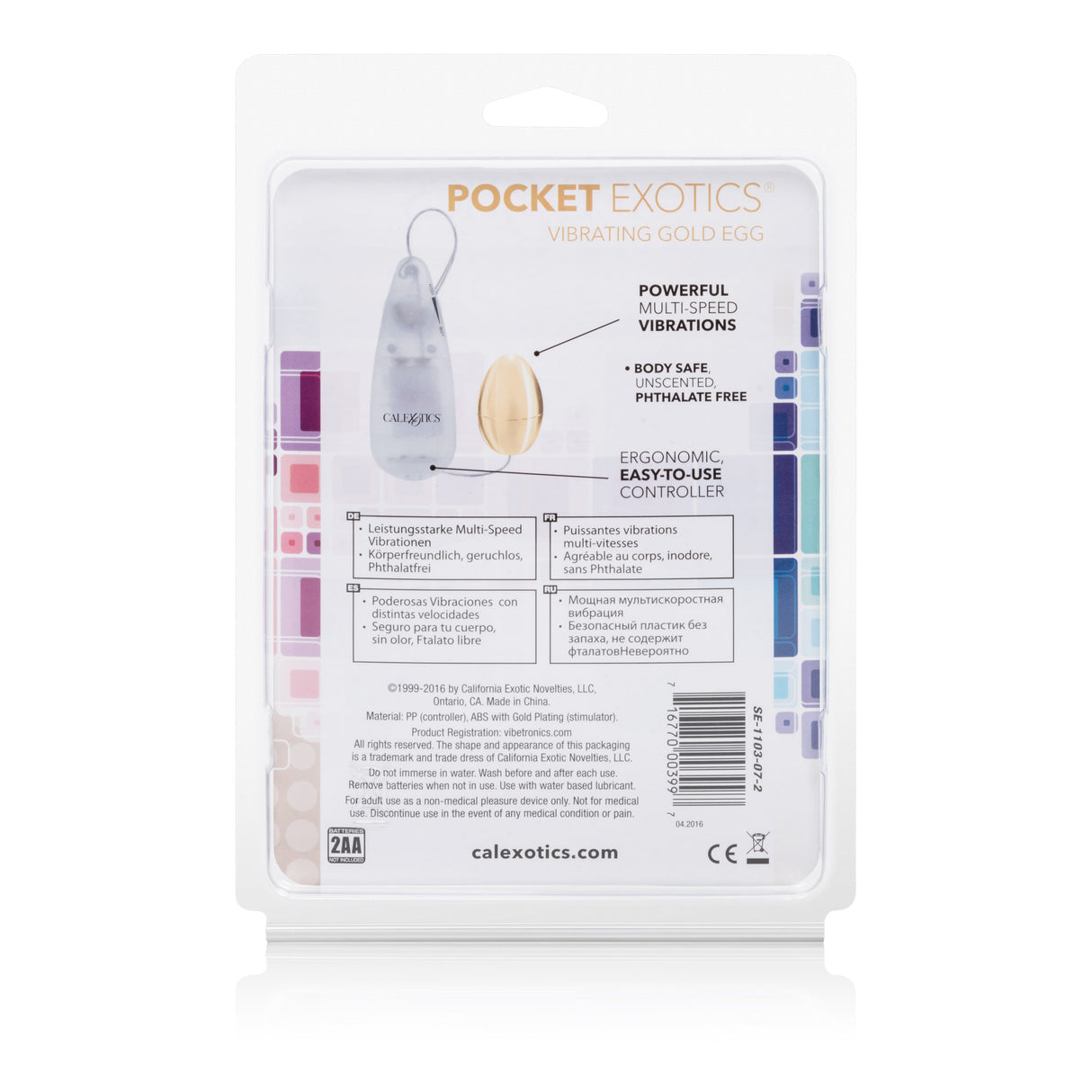 CalExotics Pocket Exotics Vibrating Egg — Gold - SE1103072