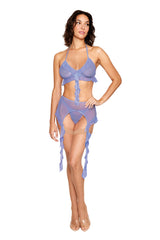 Dreamgirl Bralette & Garter Set, Lavender Haze - DG-13411LAVHOS