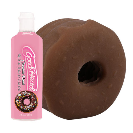 Doc Johnson Goodhead Chocolate Donut Blowjob Set — ULTRASKYN Stroker with 1 fl oz Glide - DJ0682-43-BX
