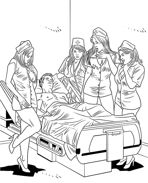 Wood Rocket XXX Nurses Coloring Book by Wood Rocket