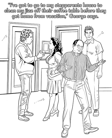 Wood Rocket Sexfeld Parody Coloring Book — 28 Pages