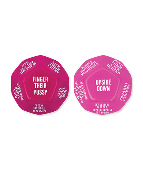 Wood Rocket Lesbian Couples Sex Dice — Fuchsia (Two 28mm Dice)