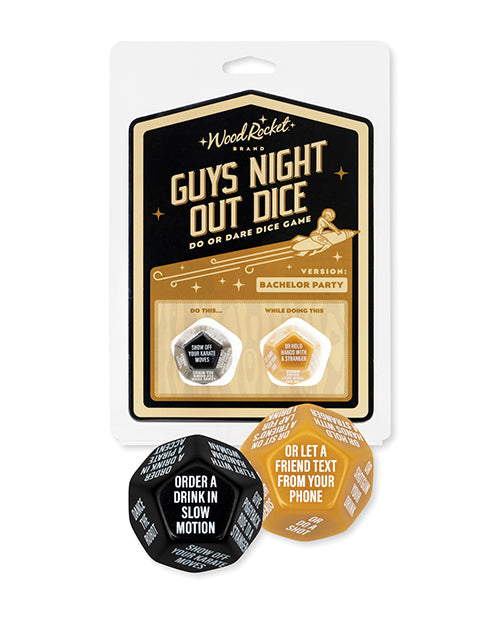 Wood Rocket Guys Night Out Do or Dare Dice Game - Black by Wood Rocket