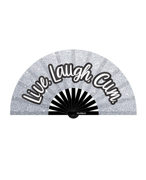 Wood Rocket Live Laugh Cum Fan - Silver Glitter, Black / White by Wood Rocket