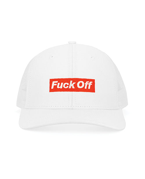 Wood Rocket Fuck Off Trucker Hat - White by Wood Rocket