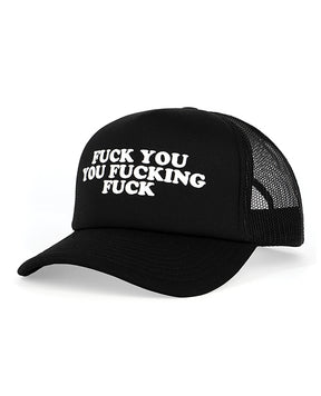 Wood Rocket Fuck You You Fucking Fuck Trucker Hat - Black by Wood Rocket