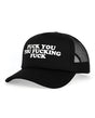 Wood Rocket Fuck You You Fucking Fuck Trucker Hat - Black by Wood Rocket