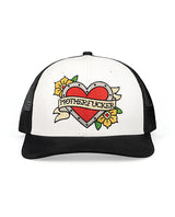 Wood Rocket Tattoo Heart Mother Fucker Trucker Hat - Black/White by Wood Rocket