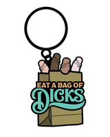 Wood Rocket Eat A Bag of Dicks Keychain - Tan by Wood Rocket