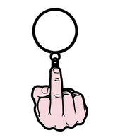 Wood Rocket Middle Finger Keychain - Pink by Wood Rocket