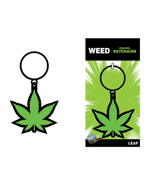 Wood Rocket Weed Pot Leaf Keychain - Green by Wood Rocket
