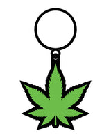 Wood Rocket Weed Pot Leaf Keychain - Green by Wood Rocket