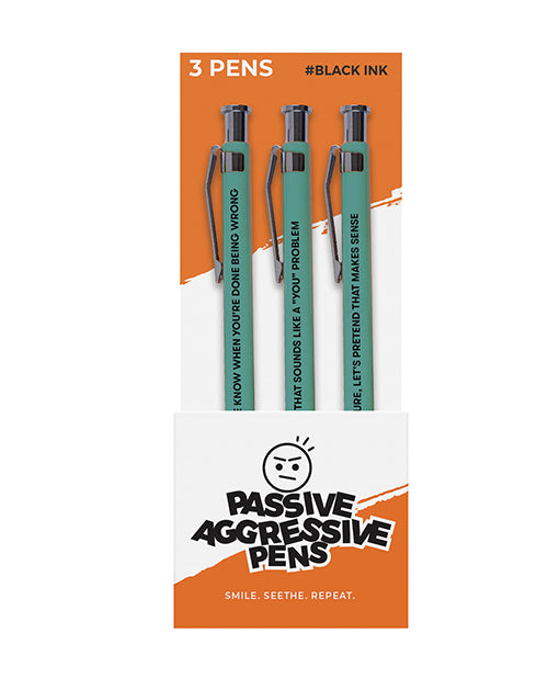 Wood Rocket Passive Aggressive Pens 3 - Pack by Wood Rocket